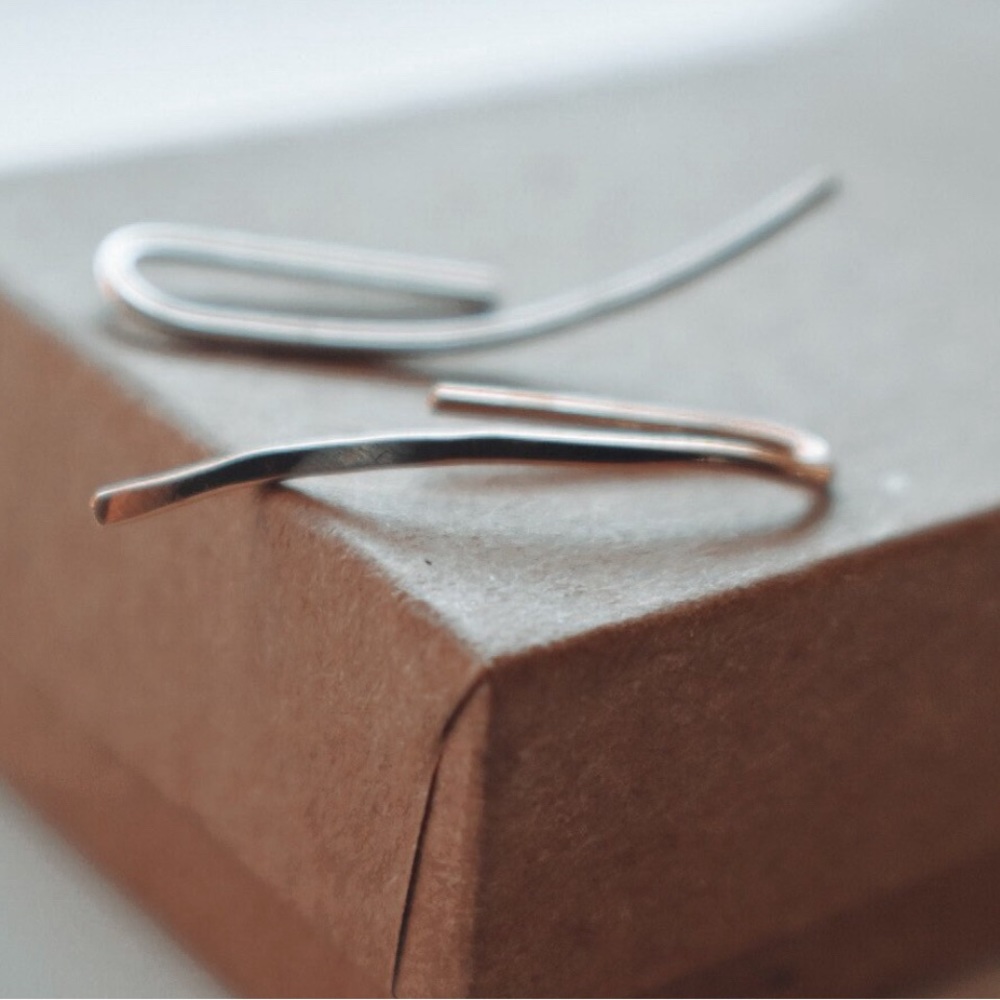 New hammered climber earrings / 18 gauge / 14k yellow gold fill